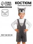 Карнавальный костюм «Волчонок» плюш, 6-9 лет, рост 122-134 см