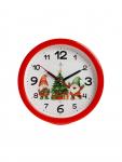 Будильник «Весёлые гномы», плавный ход, d=15 см, красный