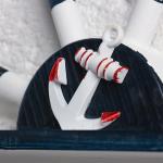 Вешалка настенная «Штурвал», крючки декоративные, 3 крючка на панно, бело-синяя, 45?28?5 см