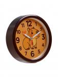 Будильник «Капибара», плавный ход, d=15 см, корпус коричневый