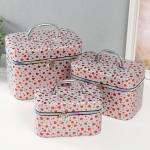 Набор шкатулок для украшений «Сердца на белом», 3 шт., с зеркалом, искусственная кожа, 13?21?14.5; 10?19?12; 21?15.5?17 см