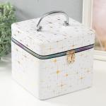 Набор шкатулок для украшений с зеркалом «Вспышка на белом», 3 шт., искусственная кожа