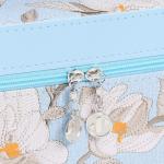 Набор шкатулок для украшений с зеркалом «Цветы. Голубой», 3 шт., искусственная кожа