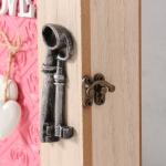 Ключница настенная «Круги. Ключи и сердце», дерево, 6 крючков, розовый, 6.5?20?26.5 см