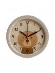Будильник «Медвежонок», плавный ход, d=15 см, бежевый
