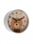 Будильник «Медвежонок», плавный ход, d=8 см, бежевый