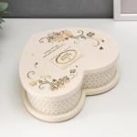 Музыкальная шкатулка механическая «Сердце с золотыми узорами», пластик, 6.5?19.5?16 см