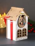 Деревянная шкатулка подарочная «Новогодний домик», упаковка, с магнитом, 13.5?11.5?21 см, белый