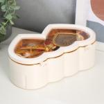 Музыкальная шкатулка механическая «Белые сердца», пластик, 12.5?21.5?7.5 см