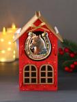 Деревянная шкатулка подарочная «Новогодний домик», упаковка, с магнитом, 13.5?11.5?21 см, красный