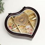 Музыкальная шкатулка «Изогнутое сердце», пластик, 19?17?7 см, МИКС