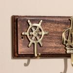 Вешалка «Морская», латунь, мдф, 22 см