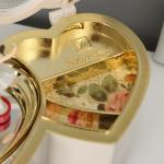 Музыкальная шкатулка механическая «Двойное сердце белое», пластик, 6?16?10 см