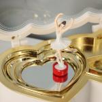 Музыкальная шкатулка механическая «Двойное сердце белое», пластик, 6?16?10 см