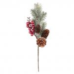 "Blumentag" VDD-49 Веточка декоративная с ягодами и шишками 6 х 1 шт. 34.5 см 01