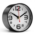 Будильник-часы настольные «Классика», 8?8 см, от батарейки АА, чёрный