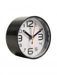 Будильник-часы настольные «Классика», 8?8 см, от батарейки АА, чёрный