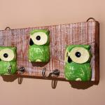 Вешалка «Совушки», 30 см, 2 крючка, дерево
