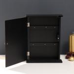 Ключница настенная «Велосипед с корзинкой с цветами», дерево, чёрная, зеркальная, 6?22.3?29.5 см