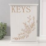 Ключница настенная «Веточка цветочная», дерево, 6 крючков, состаренный белый, 6?22?30 см