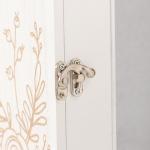 Ключница настенная «Веточка цветочная», дерево, 6 крючков, состаренный белый, 6?22?30 см