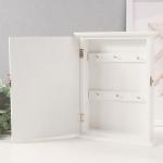 Ключница настенная «Веточка цветочная», дерево, 6 крючков, состаренный белый, 6?22?30 см