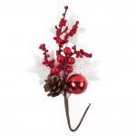 "Blumentag" VDD-122 Веточка декоративная с шишкой и ягодами 6 х 1 шт. 29 см .