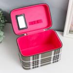 Набор шкатулок для украшений с зеркалом «Клетка. Зелёный», кожзам, кожзам, 3 шт.