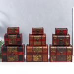 Набор шкатулок для украшений «Сундук. Цветы», дерево, 3 шт., 22?15?15 см, МИКС