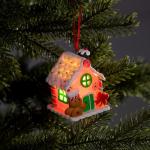 Ёлочная игрушка «Дом из конфет», 7.6?5.5?6 см, 1 LED, от батареек, свечение тёплое белое