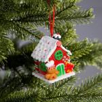 Ёлочная игрушка «Дом из конфет», 7.6?5.5?6 см, 1 LED, от батареек, свечение тёплое белое