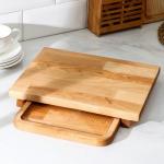 Доска разделочная Adelica, с выдвижным лотком, пропитана минеральным маслом, 30?24 см, лоток 22?22 см, дерево берёза