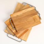 Набор досок разделочных Дарим Красиво «Прямоугольник», 3 шт., металлическая ручка, подставка, 39?23?2 см, 33?20?1.8 см, 28?18 см, дерево