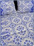 Постельное белье Шуйская бязь Огурцы синие 6229-1