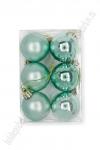 Набор новогодних шаров 4 см (6 шт) SF-7334, аквамариновый №7
