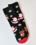 Носки НГ р.35-40 "New Year's magic" Маленькие санты на черном