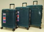 Комплект из 3-х чемоданов полипропилен алюминий