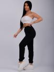 Джоггеры "Селена 2" чёрные, футер 2-х нитка начес