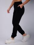 Джоггеры "Селена 2" чёрные, футер 2-х нитка начес