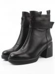 01-760-2A BLACK Ботинки демисезонные женские (натуральная кожа,байка)
