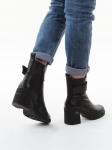 01-760-2A BLACK Ботинки демисезонные женские (натуральная кожа,байка)