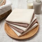 Салфетки махровые «Этель. Голубые цветы», 5 шт., 30?30 см, хлопок 100%, бежевые/коричневые