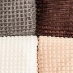 Плед «Этель. Клетка», 150?200 см, корал-флис, 240 г/м?, 100% полиэстер, молочный