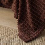 Плед «Этель. Клетка», 180?200 см, корал-флис, коричневый