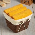 Набор махровых декоративных салфеток Этель "Вид 2" 30?30 см-3 шт., цвет жёлтый, 100% хлопок