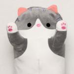 Мягкая игрушка «Котик», с пледом, 65 см, цвет серый