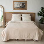 Покрывало 200х220 жаккард, 100% хлопок, 'Светло-бежевый'