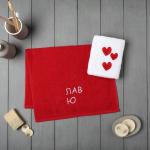 Полотенца махровые «Этель. Лав ю», 35?60 см - 2 шт., хлопок 100%