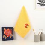 Полотенце махровое «Огонь в сердце», 35?60 см, хлопок 100%, жёлтое