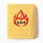 Полотенце махровое «Огонь в сердце», 35?60 см, хлопок 100%, жёлтое